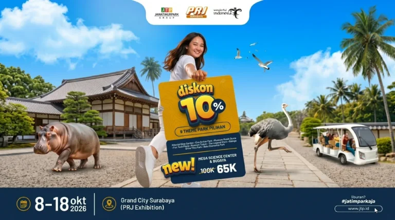 Lagi di Surabaya? Jatim Park Group Kasih Promo Tiket Mulai Rp65 Ribu di PRJ 2026 Lagi di Surabaya? Jatim Park Group Kasih Promo Tiket Mulai Rp65 Ribu di PRJ 2026